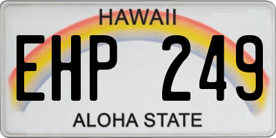 HI license plate EHP249