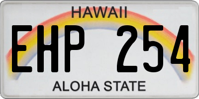 HI license plate EHP254