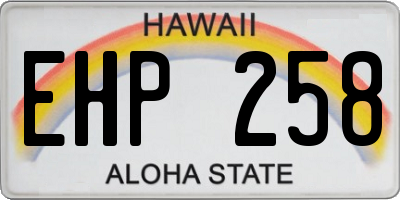 HI license plate EHP258