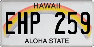 HI license plate EHP259
