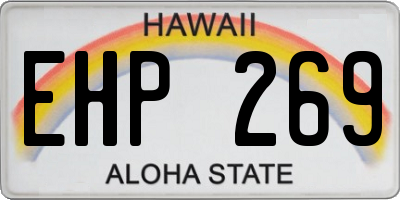 HI license plate EHP269