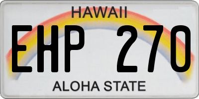HI license plate EHP270