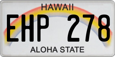 HI license plate EHP278