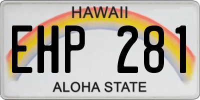 HI license plate EHP281