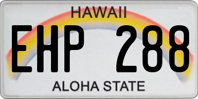 HI license plate EHP288