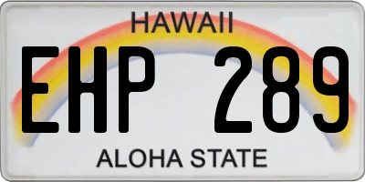 HI license plate EHP289