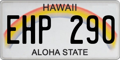 HI license plate EHP290