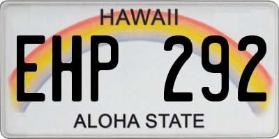 HI license plate EHP292