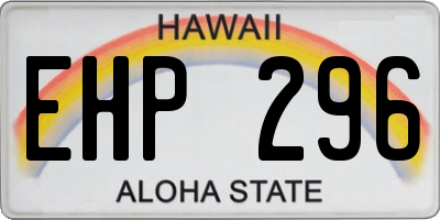 HI license plate EHP296