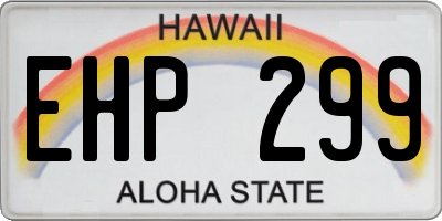 HI license plate EHP299