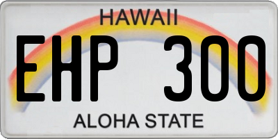 HI license plate EHP300