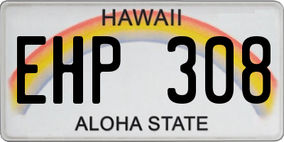 HI license plate EHP308