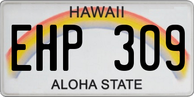 HI license plate EHP309
