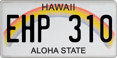 HI license plate EHP310