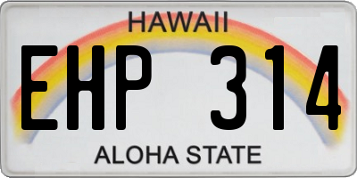 HI license plate EHP314