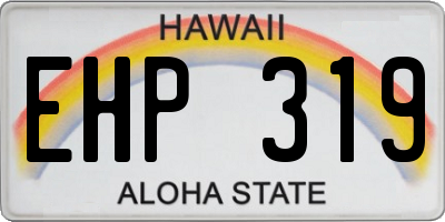 HI license plate EHP319