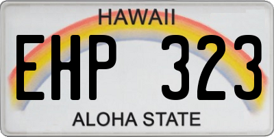 HI license plate EHP323