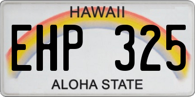 HI license plate EHP325