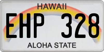 HI license plate EHP328