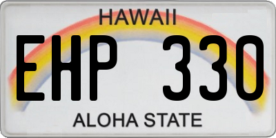 HI license plate EHP330