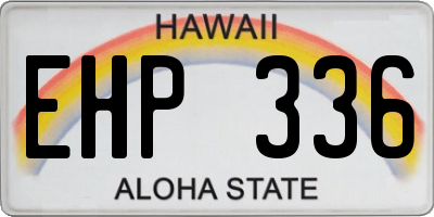 HI license plate EHP336