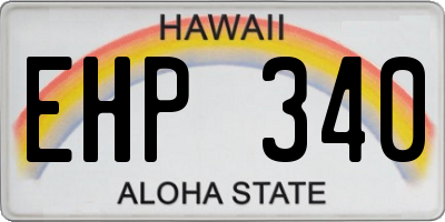 HI license plate EHP340