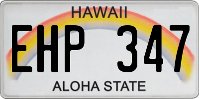 HI license plate EHP347