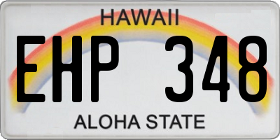 HI license plate EHP348