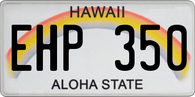 HI license plate EHP350