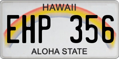 HI license plate EHP356
