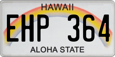 HI license plate EHP364