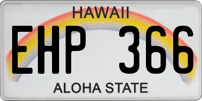 HI license plate EHP366