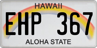 HI license plate EHP367