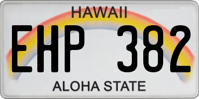 HI license plate EHP382