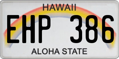 HI license plate EHP386
