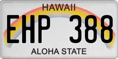 HI license plate EHP388