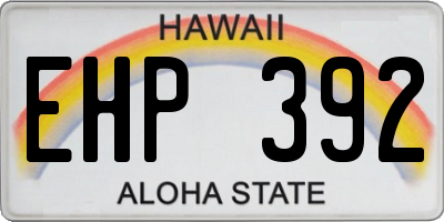 HI license plate EHP392