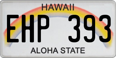 HI license plate EHP393