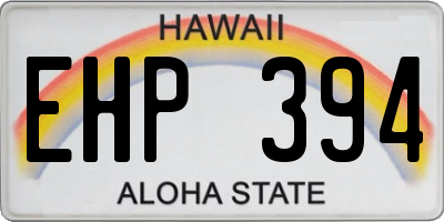 HI license plate EHP394