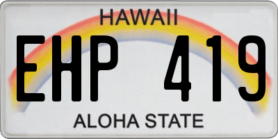HI license plate EHP419