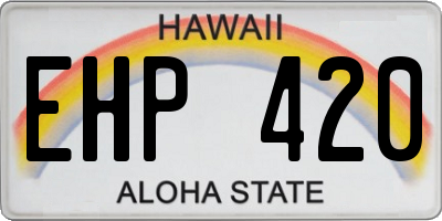 HI license plate EHP420