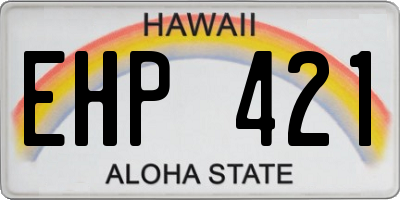 HI license plate EHP421