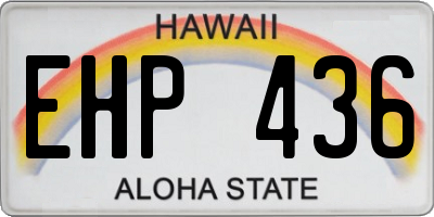 HI license plate EHP436