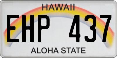 HI license plate EHP437