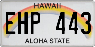 HI license plate EHP443