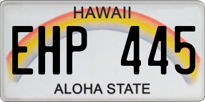 HI license plate EHP445