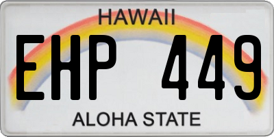 HI license plate EHP449