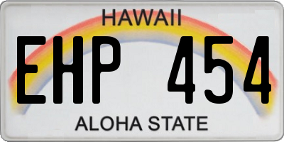 HI license plate EHP454