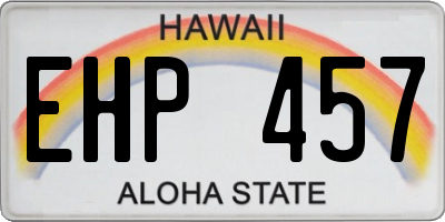 HI license plate EHP457