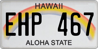 HI license plate EHP467